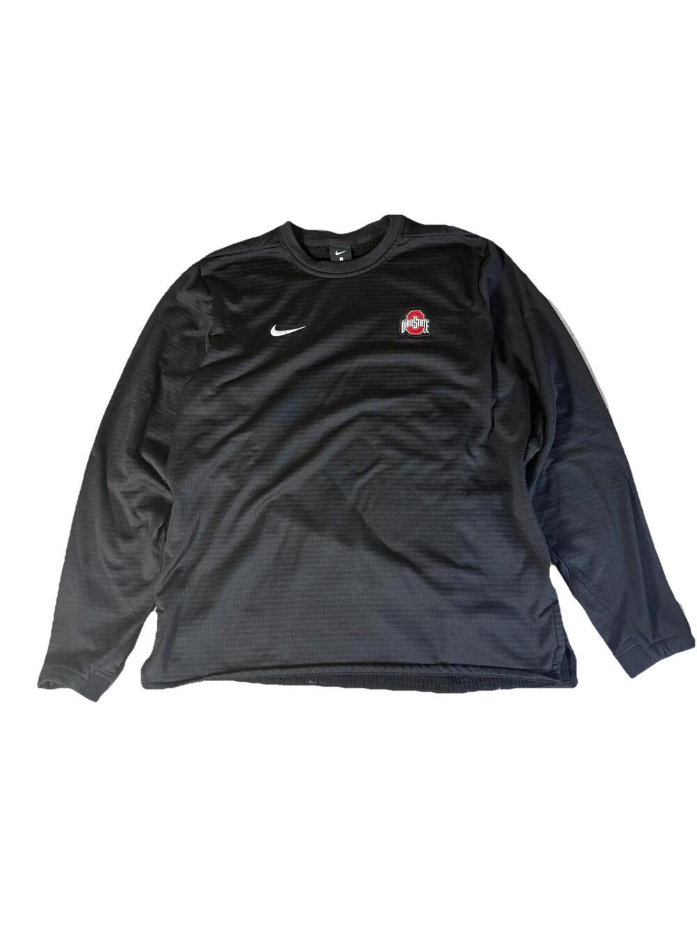 Nike Ohio State Pullover Ribbed Crewneck Waffle Thermal Lined‎ Black Men’s Large